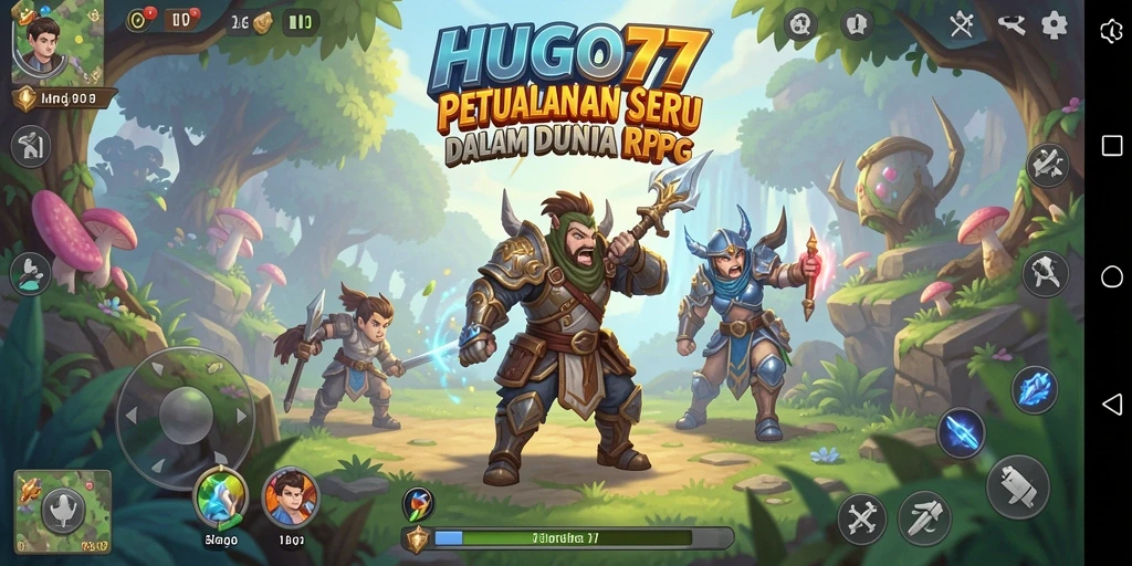 Tampilan gameplay seru HUGO77 dalam dunia RPG yang menakjubkan.