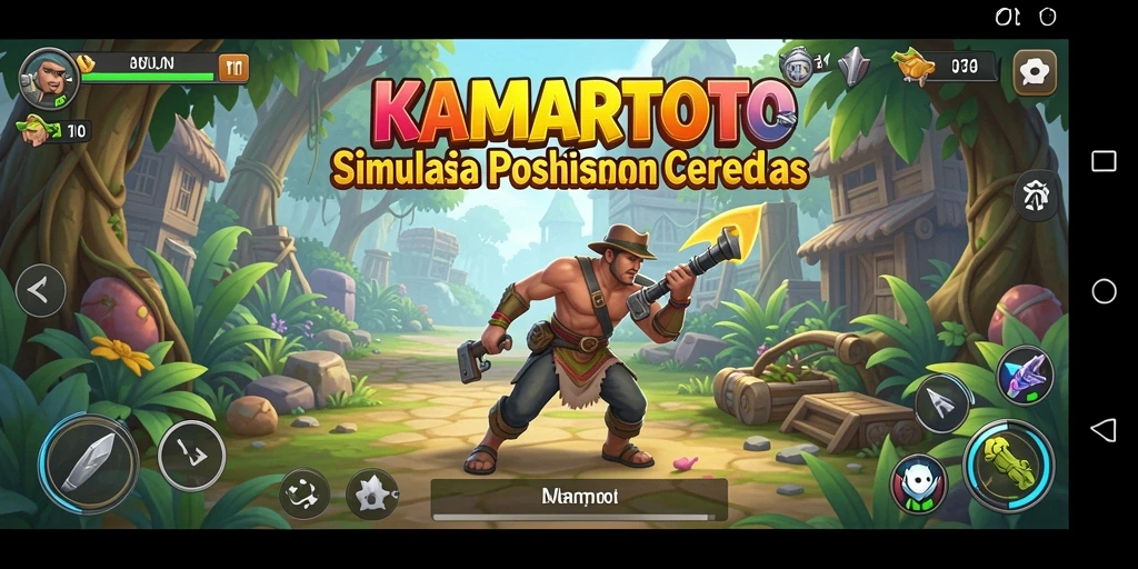 Screenshot utama KAMARTOTO menunjukkan karakter sedang menjelajahi dunia virtual.