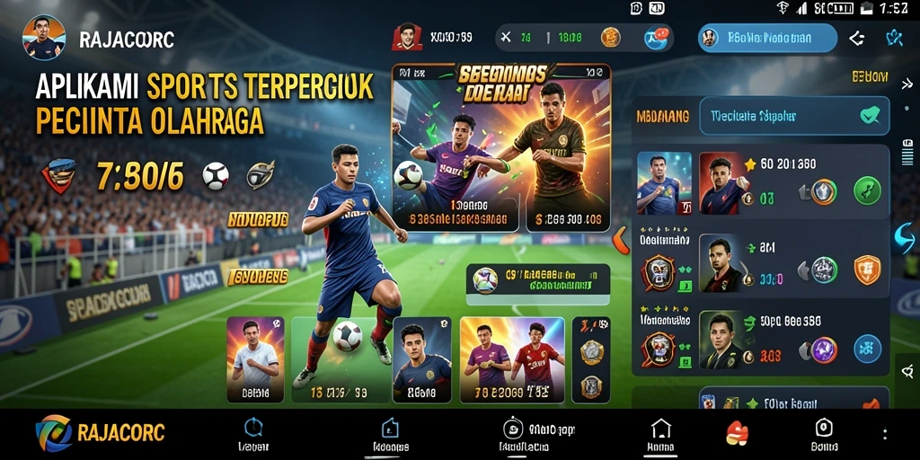 Tampilan gameplay RAJACORC dengan fitur sportsbook yang menarik.