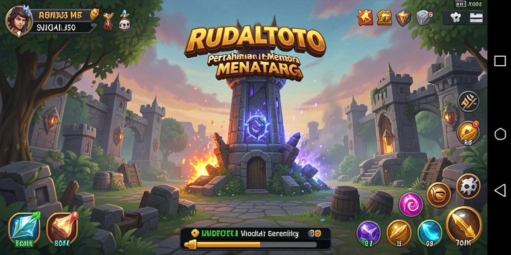 Gameplay menara pertahanan yang intens dan strategis di RUDALTOTO.