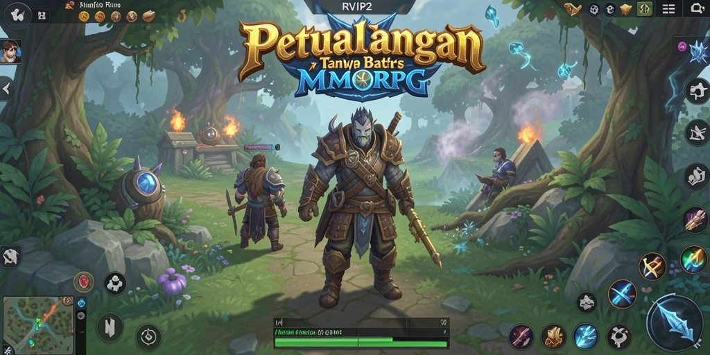 Screenshot RVIP2 menunjukkan aksi seru dalam pertempuran MMORPG.