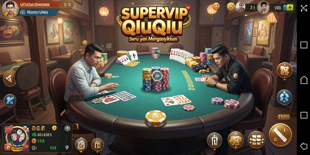 Tampilan gameplay seru QiuQiu di SUPERVIP.
