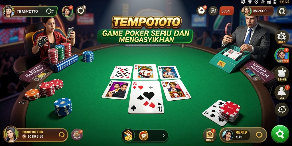 Tampilan screenshot TEMPOTOTO saat bermain Poker nyata.