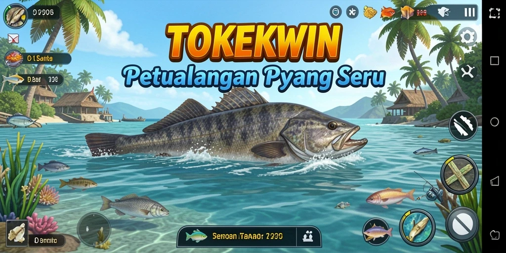 Gameplay menyenangkan saat memancing di TOKEKWIN.